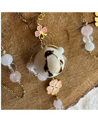 Bola grossesse Pierre de Lune, Quartz Rose & Cristal de Roche | MyHope