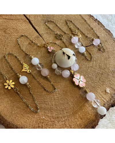 Bola grossesse Pierre de Lune, Quartz Rose & Cristal de Roche | MyHope