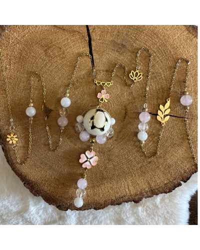 Bola grossesse Pierre de Lune, Quartz Rose & Cristal de Roche | MyHope