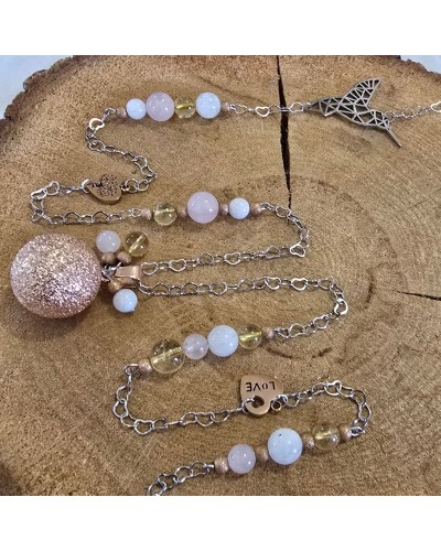 Bola grossesse Pierre de Lune, Quartz Rose & Citrine | MyHope