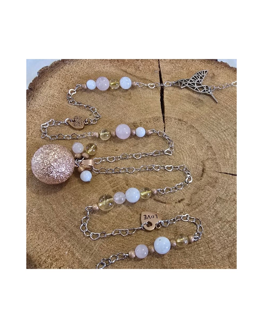 Bola grossesse Pierre de Lune, Quartz Rose & Citrine | MyHope