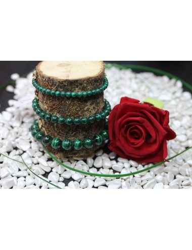Bracelet 'Dark green' Malachite perles 6mm